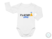 a baby bodysuit that says it's my day david