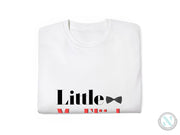 a white t - shirt with a bow tie on it