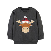Little Reindeer, Holiday Inspired Sweat Shirt (Gray)