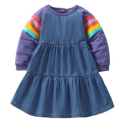 Long Sleeve Denim Style Girls Dress