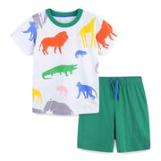 Short Sleeve Dinosaur Boys T-shirt with Shorts Set