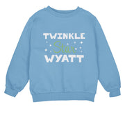 a blue sweatshirt with the words twinkle star way on it