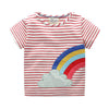 PINK & WHITE STRIPE RAINBOW PRINTED TEE