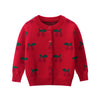 SkipStars Holiday Themed Botton Up Cardigan ,Red