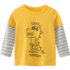 SkipStars Less Monday' Double Layer Boys Tee Shirt ,Yellow