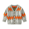 SkipStars Full Sleeve Button Through Boys Cardigan, Grey