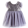 GORGEOUS DAZZLING SEQUIN GREY DRESS FOR LITTLE PRINCESS - SkipStars