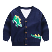 SkipStars Children's Dinosaur Character Navy Cardigan