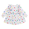 SkipStars Girls Colourful Hearts Print Full Sleeve Dress