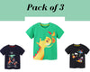 Boys Cotton T-Shirts Summer Tees & Tops for Baby Boys | Dragon, Dino Circus Toddler Boys Tees Clothing Gift for Boys Outfit Pack of 3 Tops