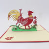 Adorable Rooster 3D Pop Up Handmade Greeting Card - Perfect for Kids Birthday Wishes, Thinking of You, Congrats, or Thank You Greeting Card