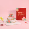 Personalized Birthday Flowers Cake 3D Pop-Up Handmade Greeting Card - Perfect for Birthday, Thank You, Thinking of You & Gift for Her