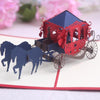 Personalized Wedding Carriage 3D Pop-up Greeting Card - Handmade, Perfect for Happy Wedding, Congrats, Birthday Gifts & Thank You Gift